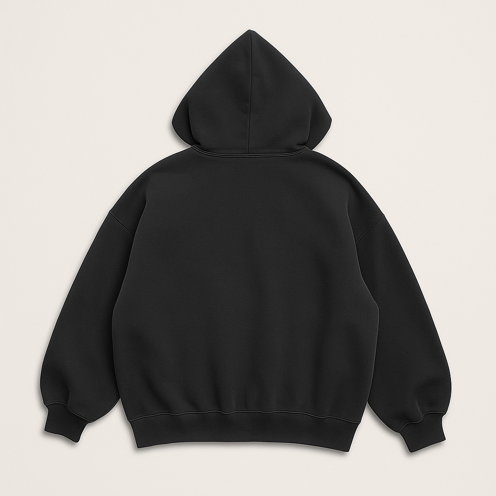 CERE loose fit Essential Heavyweight Hoodie – Jet Black